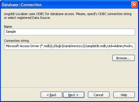 Add database into localization project
